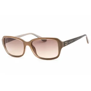 Guess Women's Sunglasses - Shiny Beige Plastic Rectangular Shape Frame | GU7595 57F
