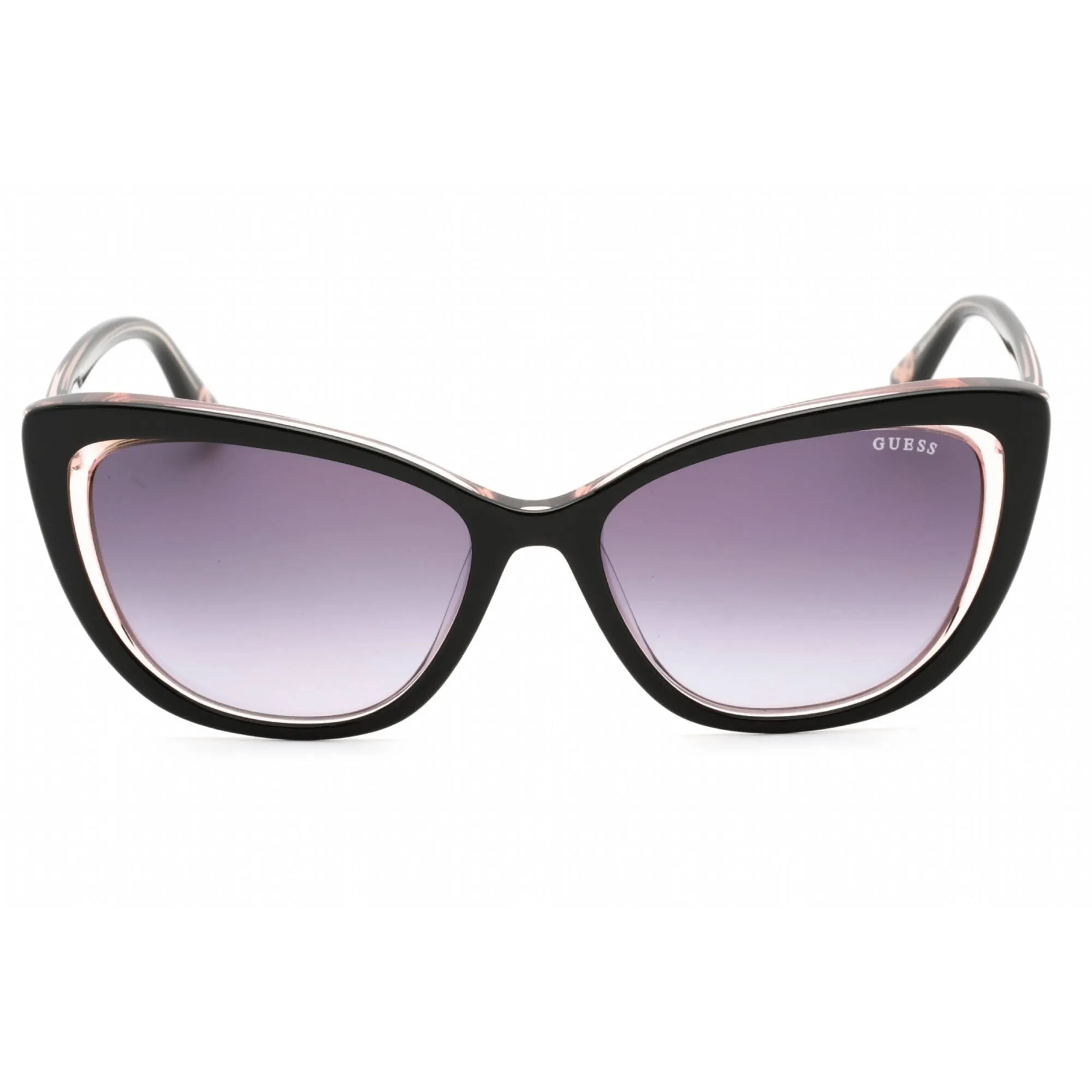 Guess Women's Sunglasses - Shiny Black Cat Eye Frame Gradient Smoke Lens | GU7831 01B
