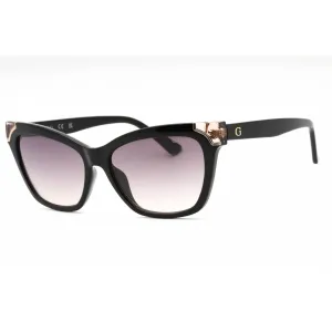 Guess Women's Sunglasses - Shiny Black Plastic Cat Eye Full Rim Frame | GU7840 01B