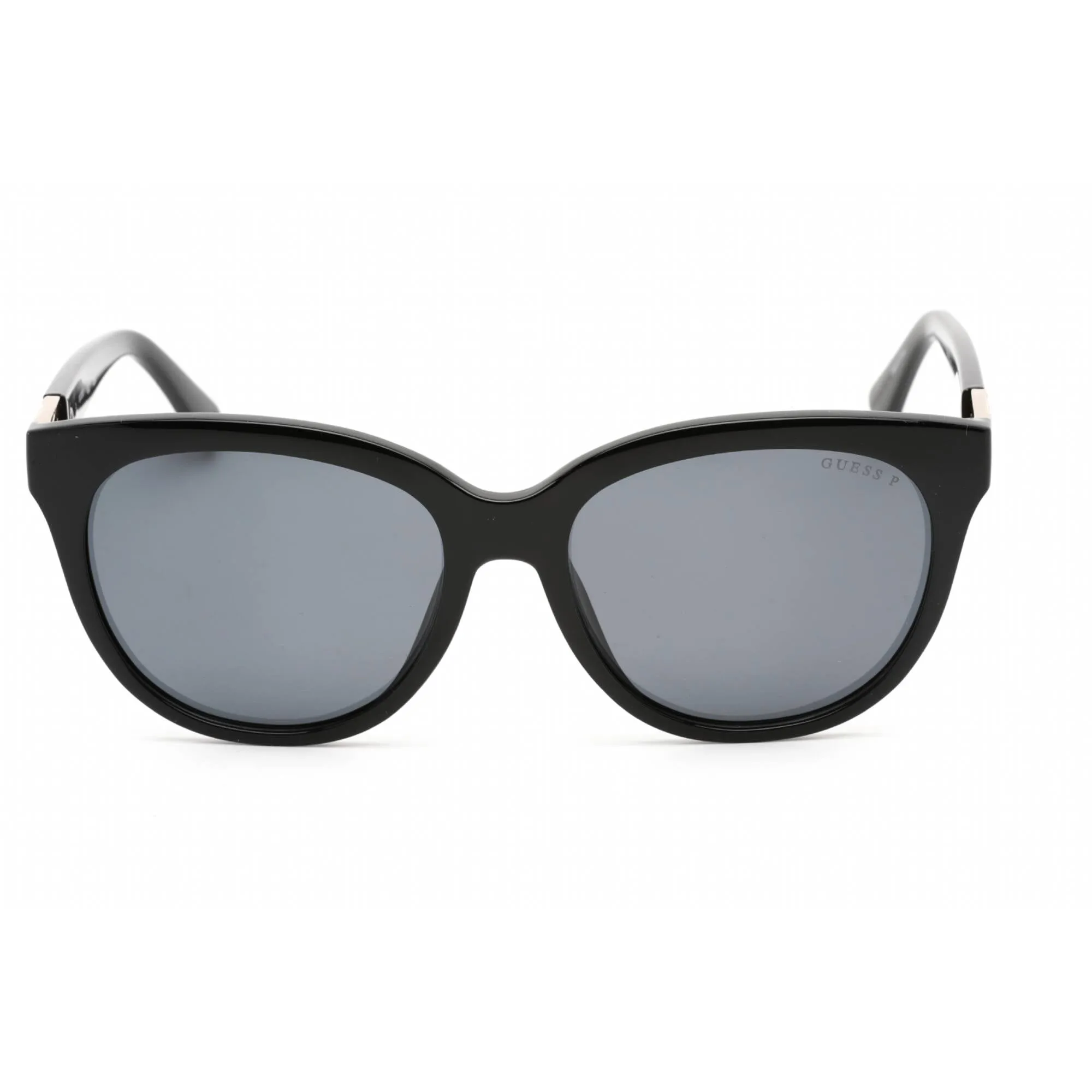 Guess Women's Sunglasses - Shiny Black Plastic Oval Frame Smoke Lens | GU7850 01D