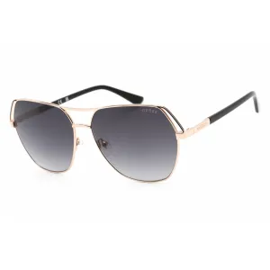 Guess Women's Sunglasses - Shiny Rose Gold Metal Aviator Frame Smoke Lens | GU7825 28B