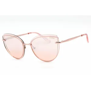 Guess Women's Sunglasses - Shiny Rose Gold Metal Full Rim Cat Eye Frame | GU7617 28U