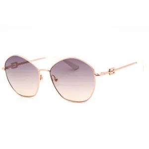 Guess Women's Sunglasses - Shiny Rose Gold Metal Geometric Shape Frame | GU7907 28Z
