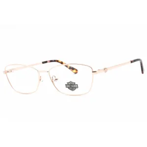 Harley Davidson Women's Eyeglasses - Shiny Rose Gold Rectangular Frame | HD0560 028