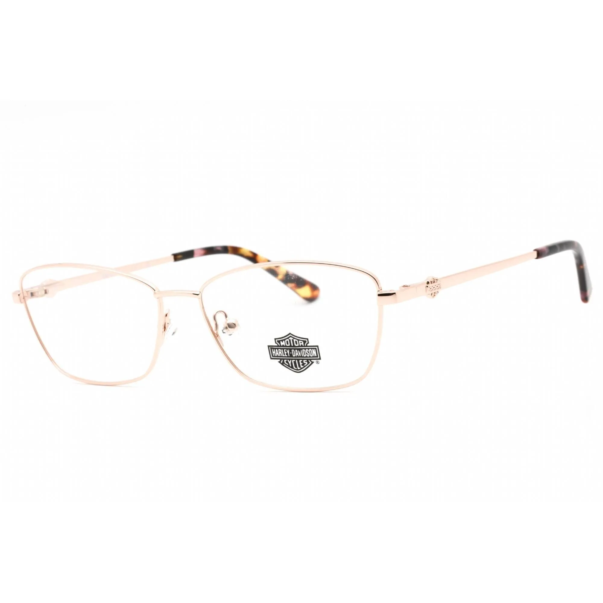 Harley Davidson Women's Eyeglasses - Shiny Rose Gold Rectangular Frame | HD0560 028