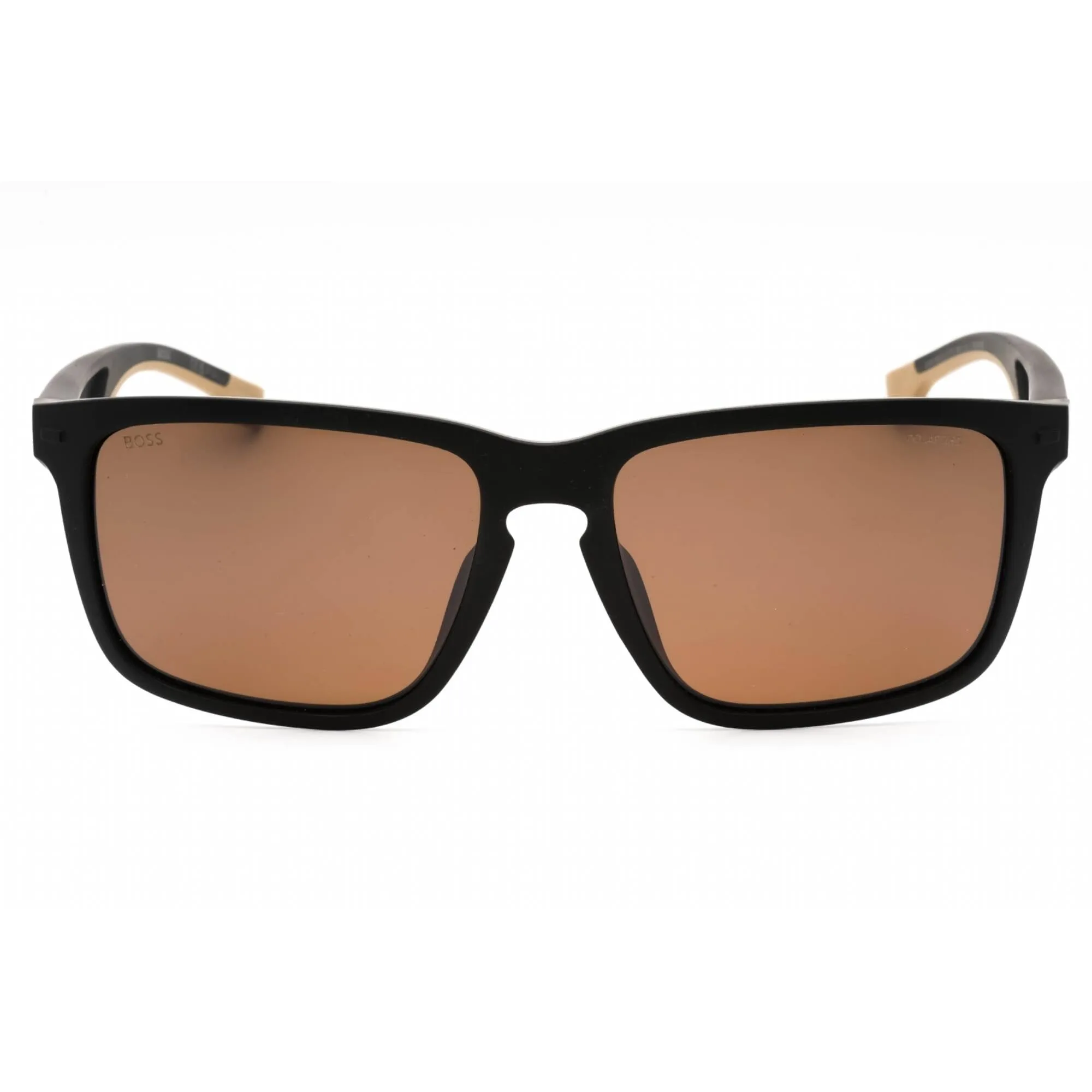 Hugo Boss Men's Sunglasses - Matte Black Beige Rectangular | BOSS 1542/F/S 0087 6A