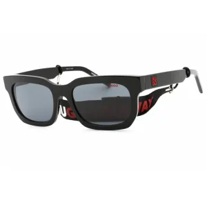 Hugo Men's Sunglasses - Black Plastic Rectangular Full Rim Frame | HG 1219/S 0807 IR