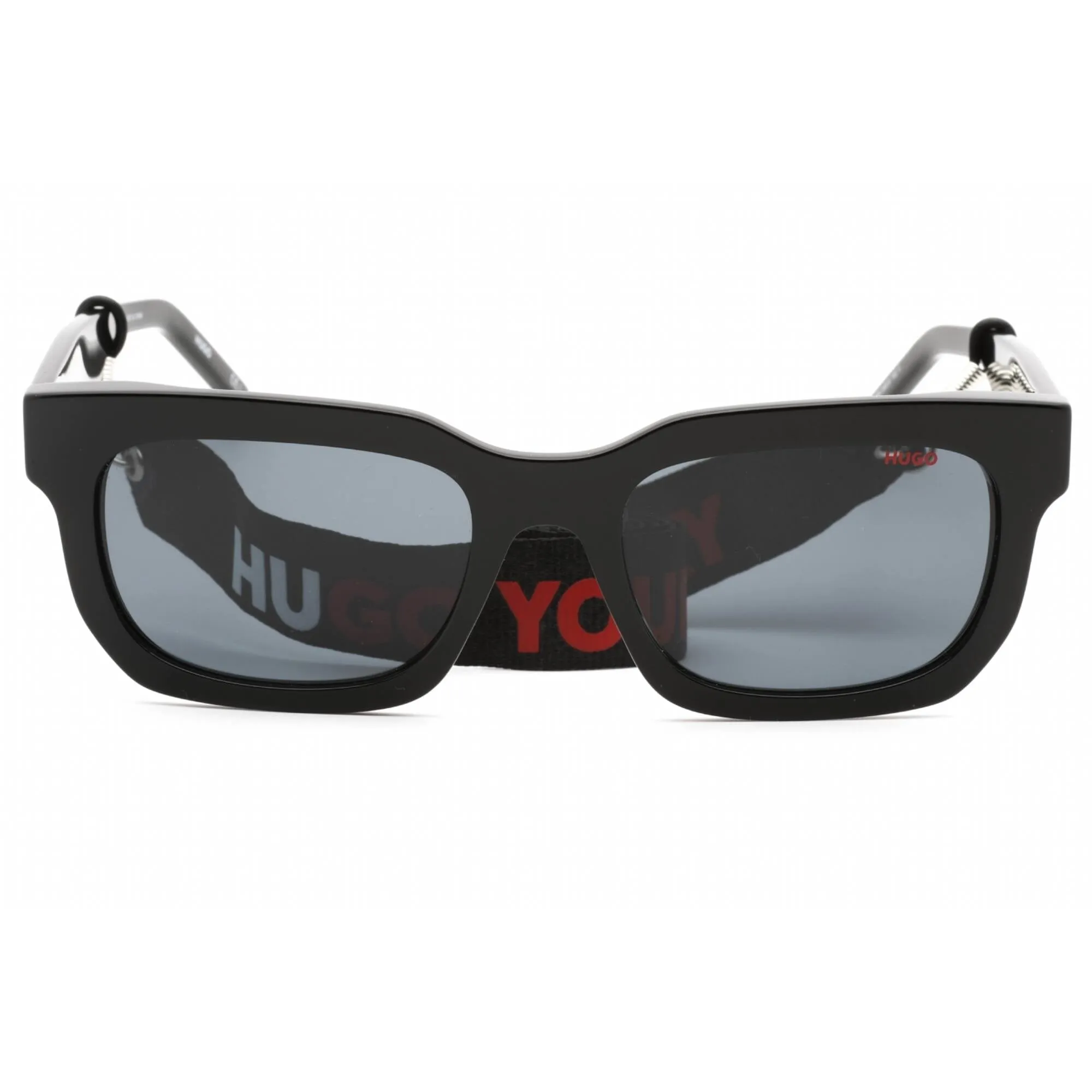 Hugo Men's Sunglasses - Black Plastic Rectangular Full Rim Frame | HG 1219/S 0807 IR