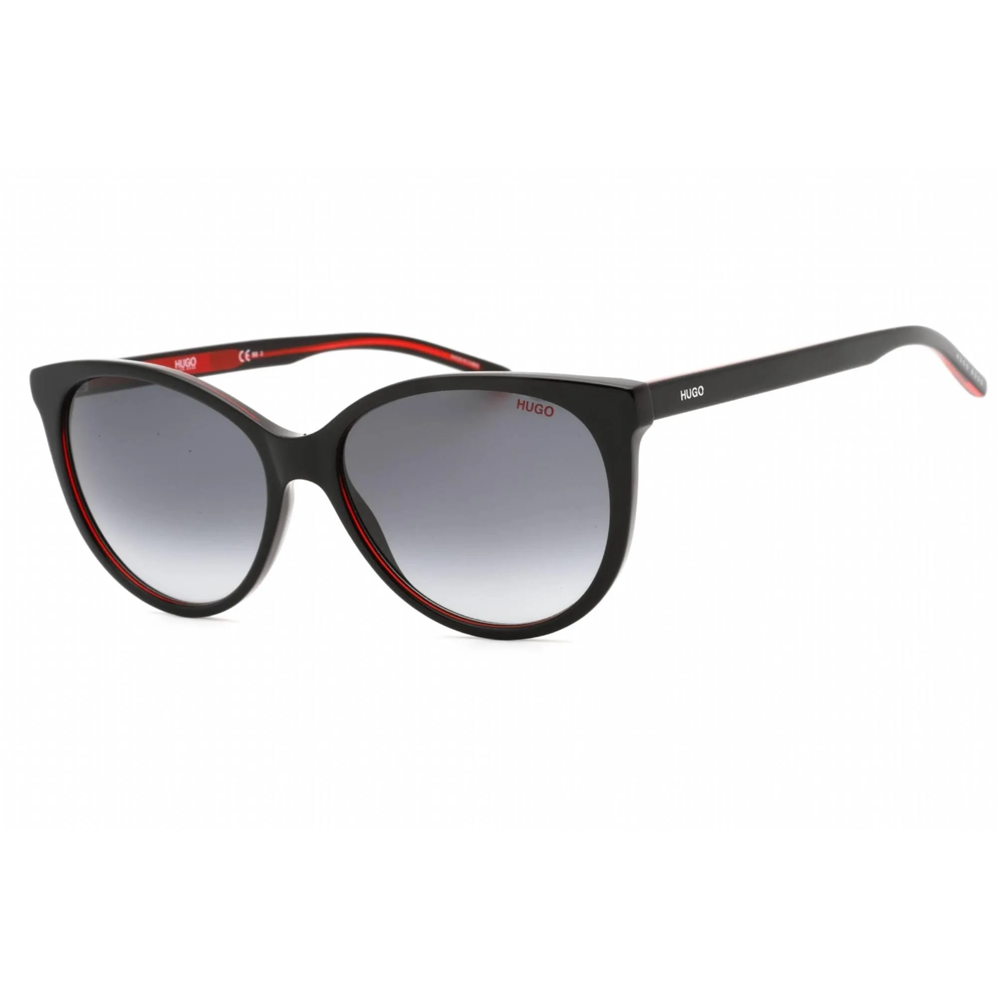 Hugo Women's Sunglasses - Black Red Plastic Full Rim Cat Eye Frame | HG 1006/S 0OIT 9O