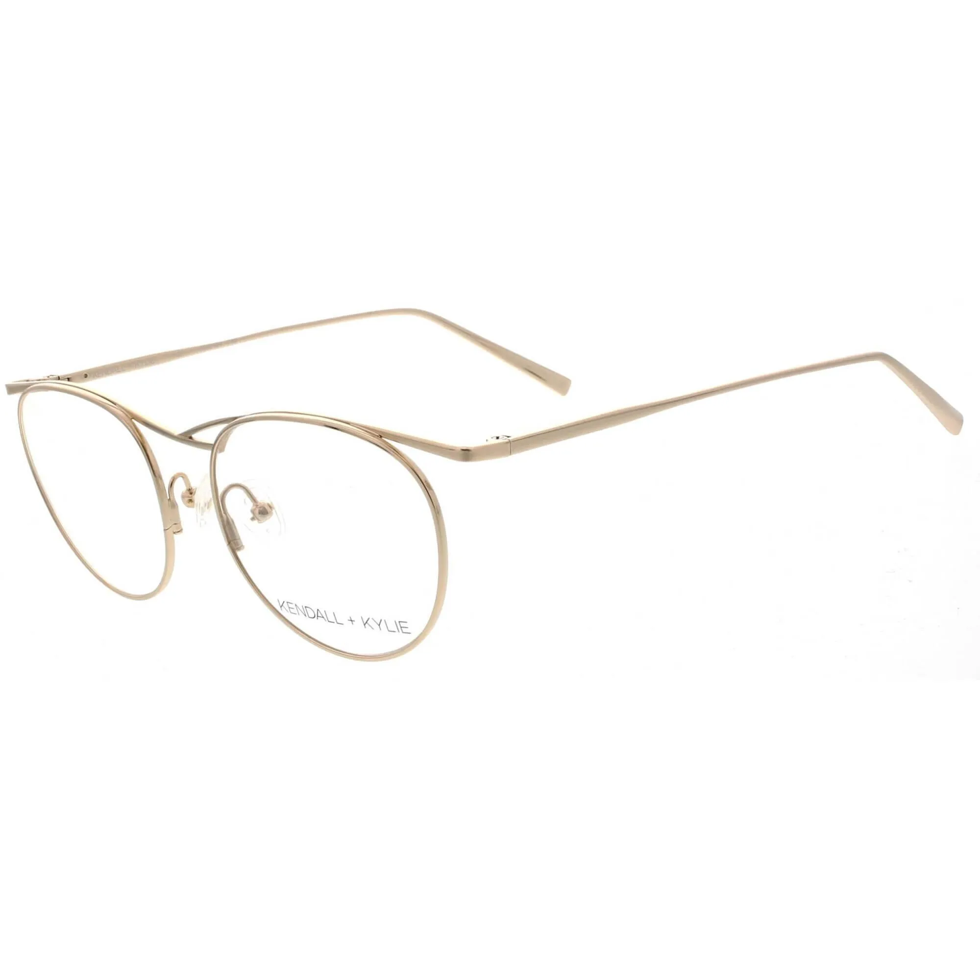 Kendall   Kylie Women's Eyeglasses - Shiny Gold Metal Frame Demo Lens | KKO194 ALI 719