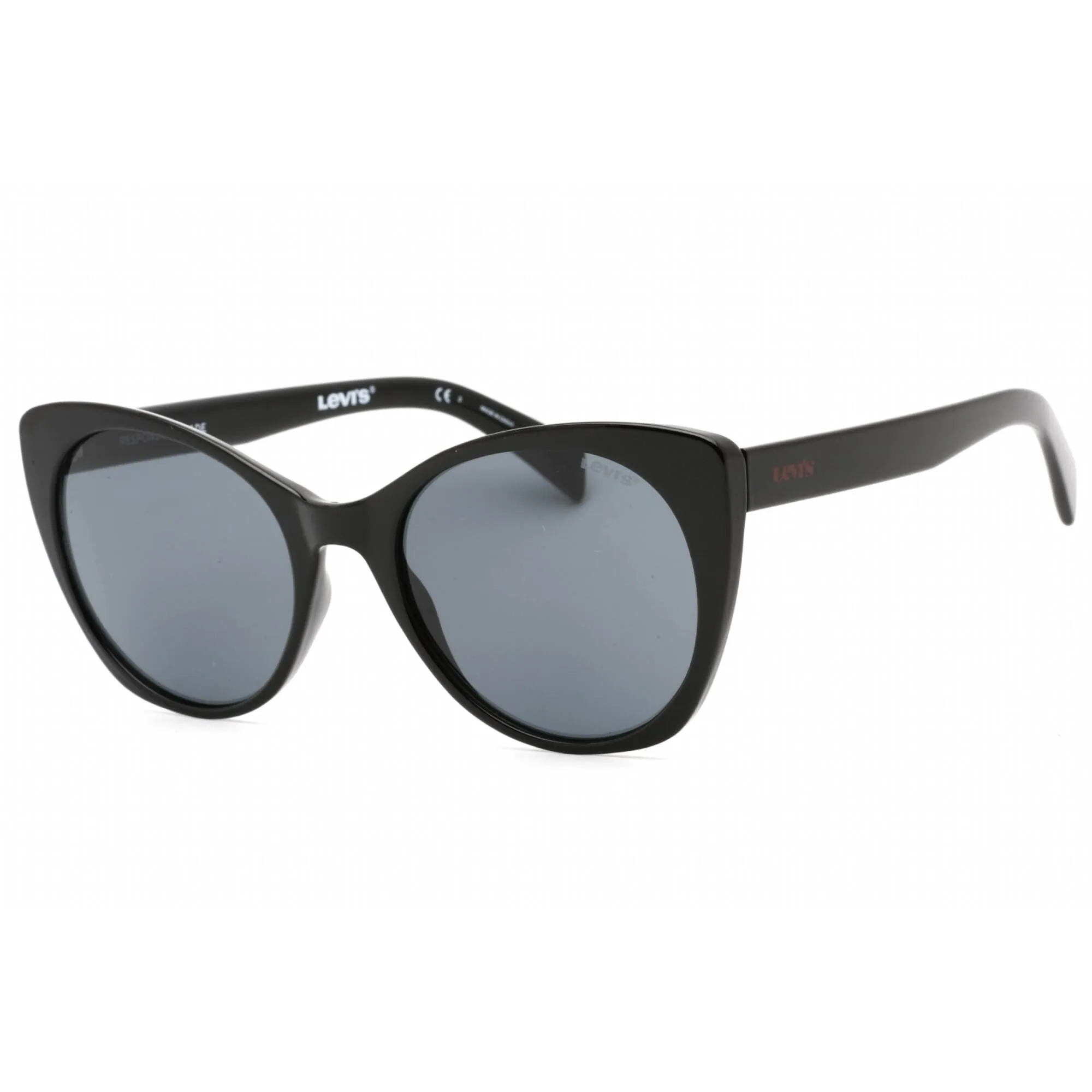 Levi's Women's Sunglasses - Full Rim Black Plastic Cat Eye Frame | LV 1015/S 0807 IR