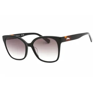 Longchamp Women's Sunglasses - Grey Gradient Lens Black Rectangular, 55mm | LO657S 001