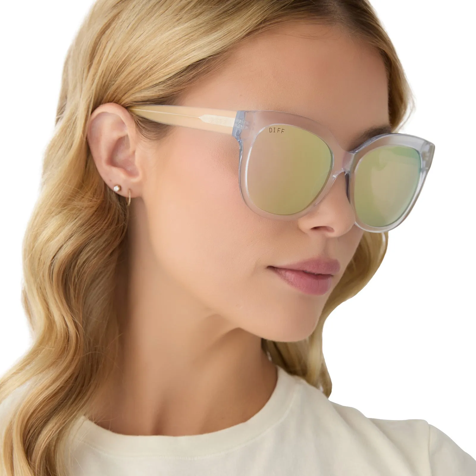 MAYA - OPALESCENT PINK   CHERRY BLOSSOM MIRROR SUNGLASSES