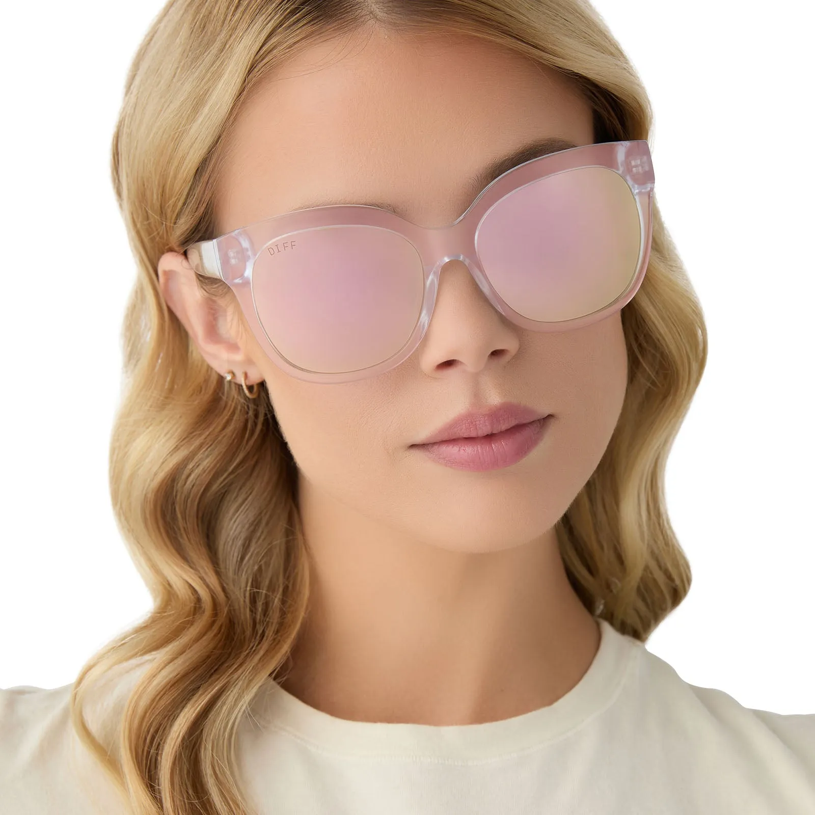 MAYA - OPALESCENT PINK   CHERRY BLOSSOM MIRROR SUNGLASSES