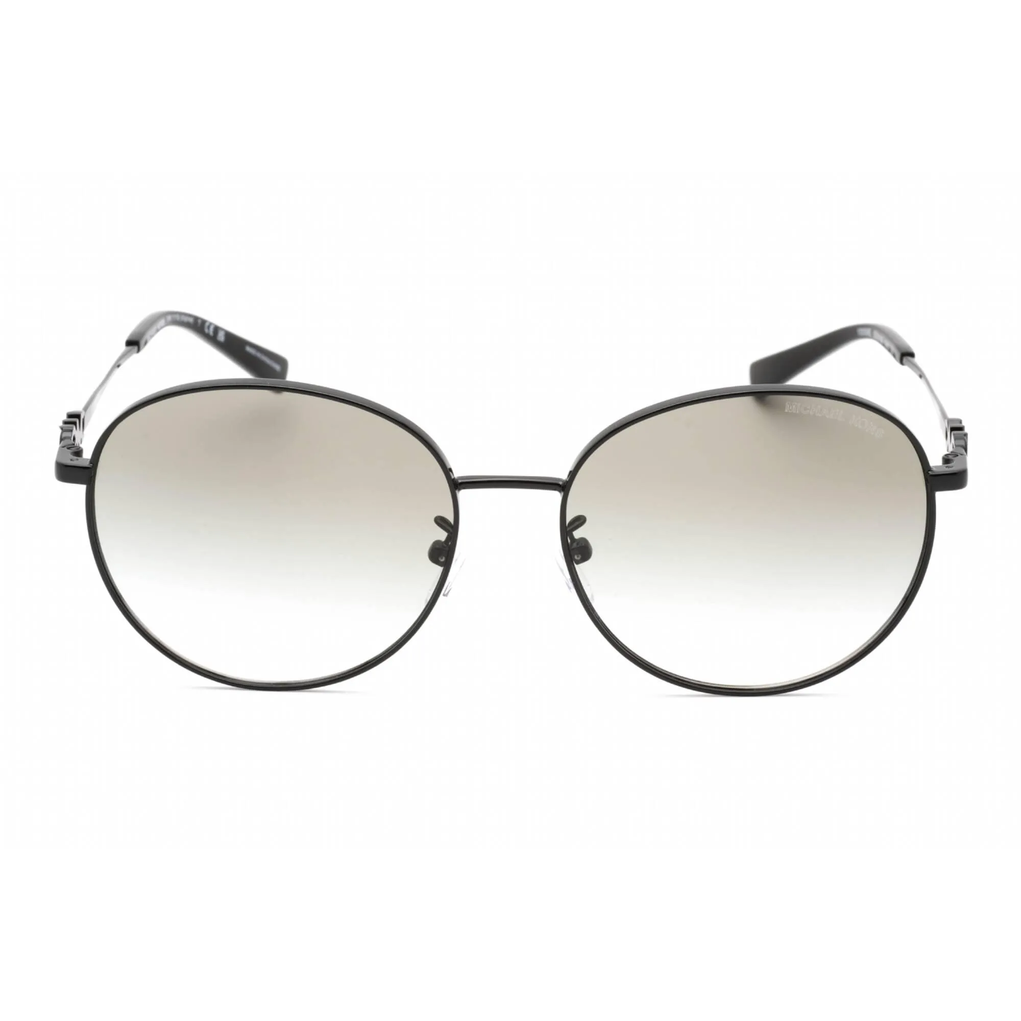 Michael Kors Women's Sunglasses - Full Rim Shiny Black Metal Round | 0MK1119 10058E