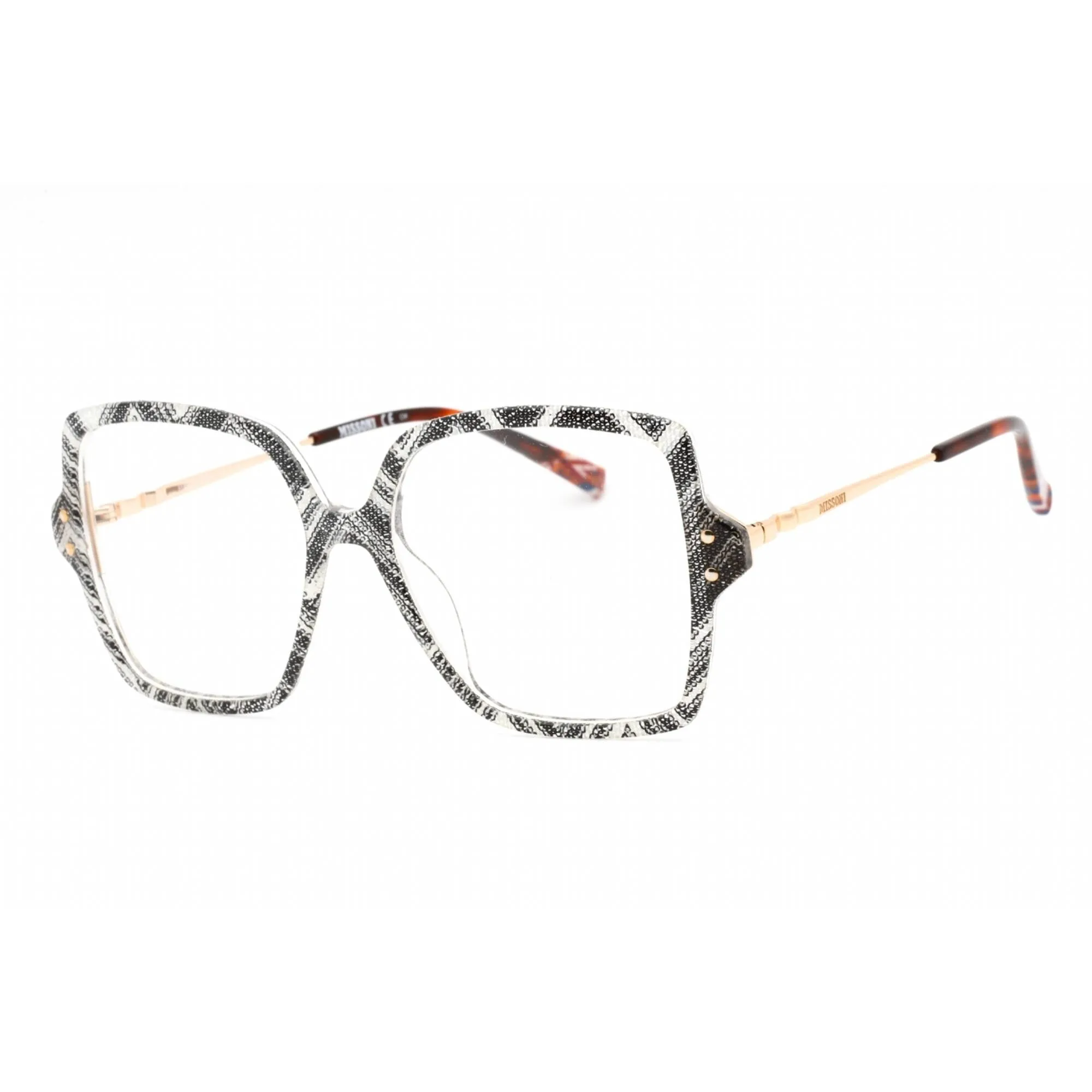 Missoni Women's Eyeglasses - White Black Pattern Full Rim Frame | MIS 0005 0S37 00