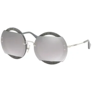 Miu Miu Women's Sunglasses - Grey Full Rim Round Frame | MIU MIU 0MU 06SS C8O1A063