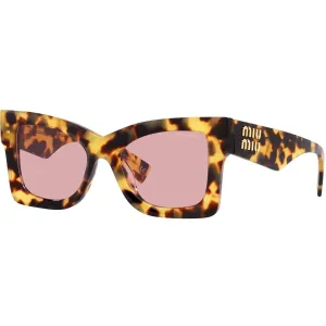 Miu Miu Women's Sunglasses - Light Havana Plastic Butterfly Frame | 08WS 7S003S