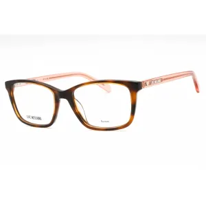Moschino Love Women's Eyeglasses - Havana Acetate Rectangular Full Rim | MOL566 05L