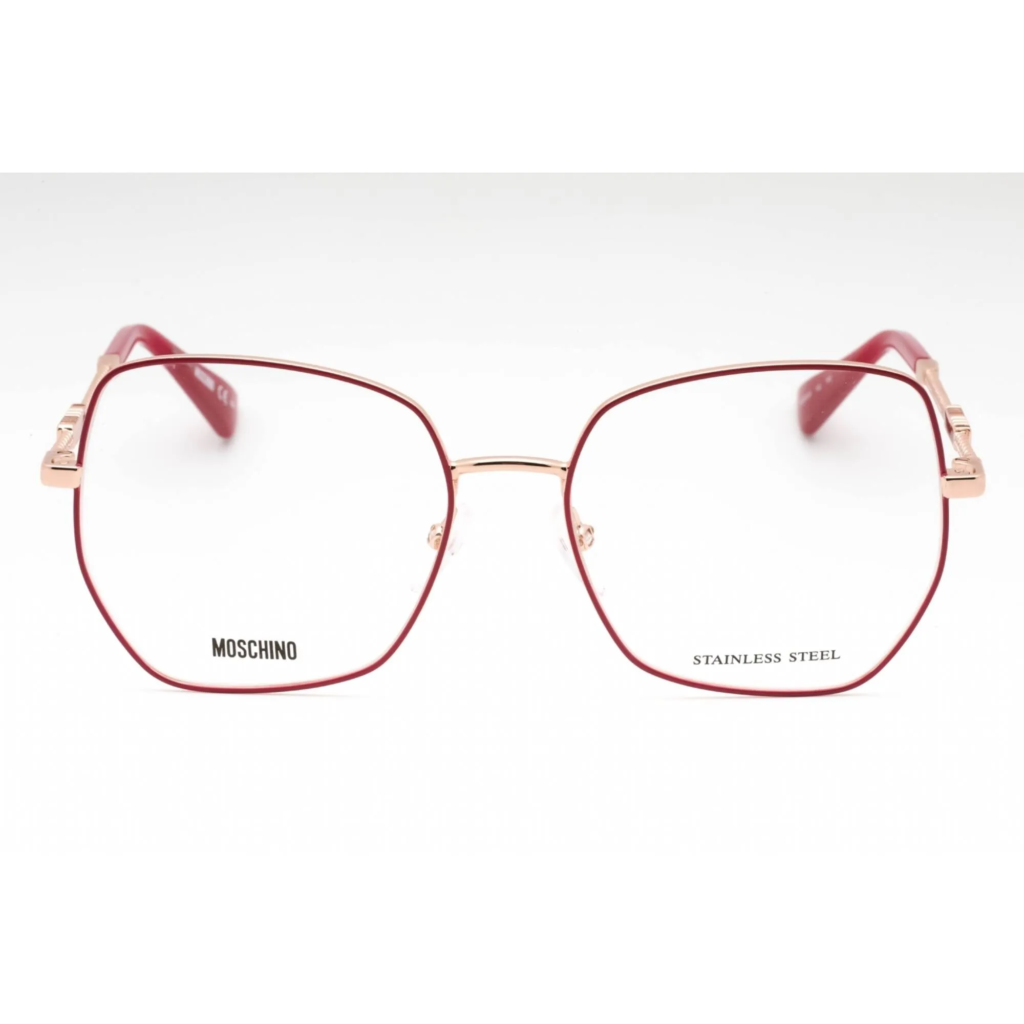 Moschino Women's Eyeglasses - Cyclamen Copper Gold Butterfly Full Rim | MOS610 12L