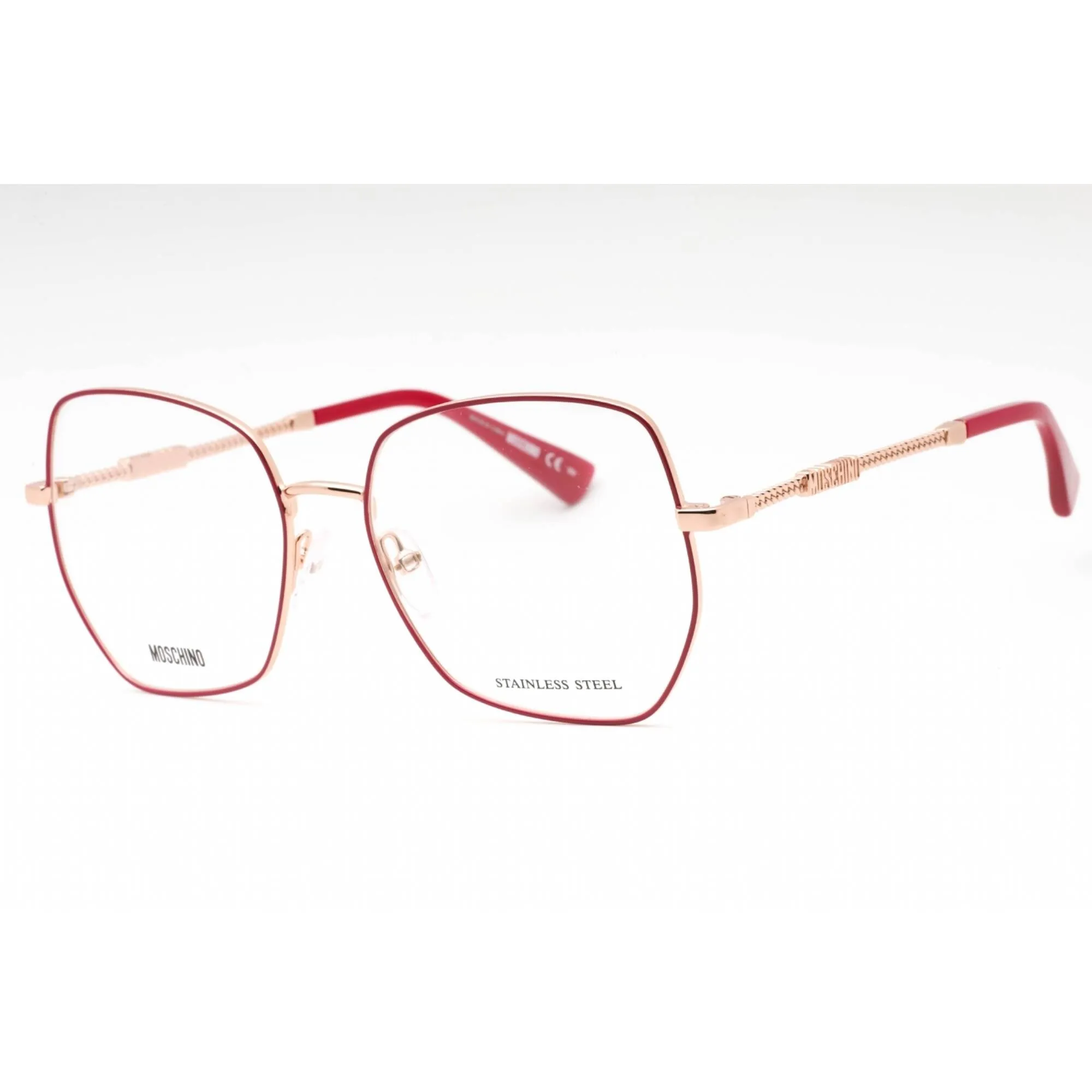 Moschino Women's Eyeglasses - Cyclamen Copper Gold Butterfly Full Rim | MOS610 12L