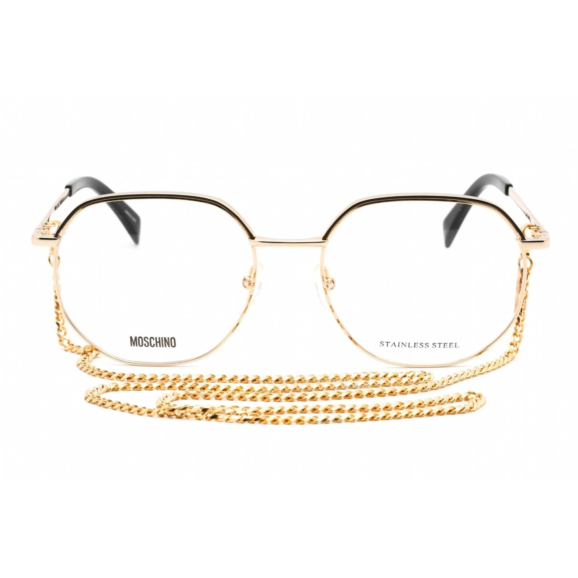Moschino Women's Eyeglasses - Rose Gold Full Rim Geometric Frame | MOS542 0000 00