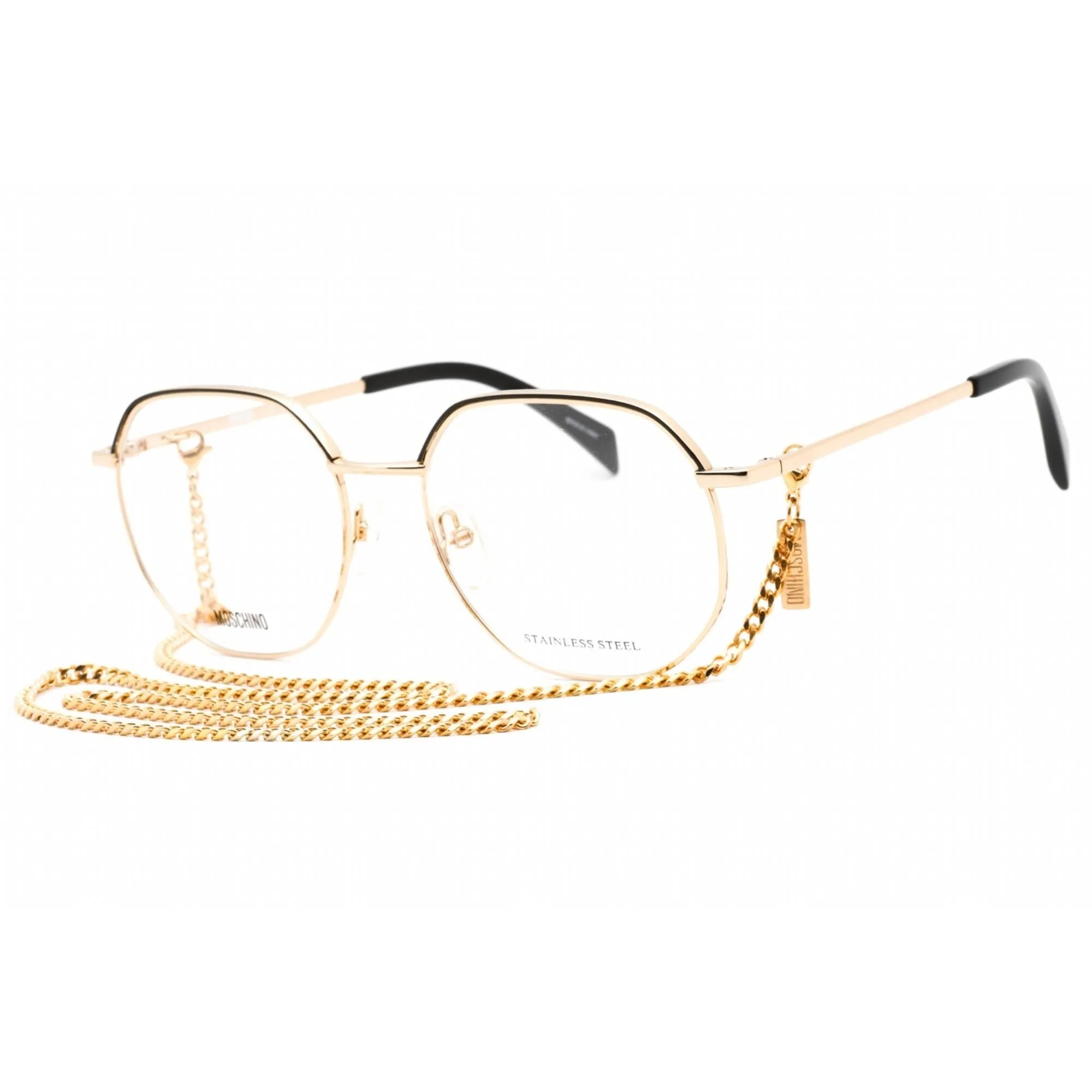 Moschino Women's Eyeglasses - Rose Gold Full Rim Geometric Frame | MOS542 0000 00