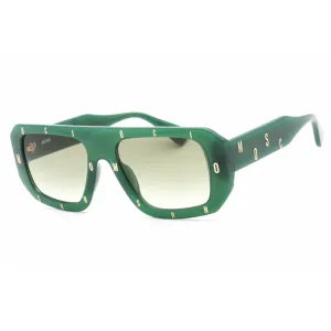 Moschino Women's Sunglasses - Green Plastic Full Rim Rectangular | MOS129/S 01ED 9K