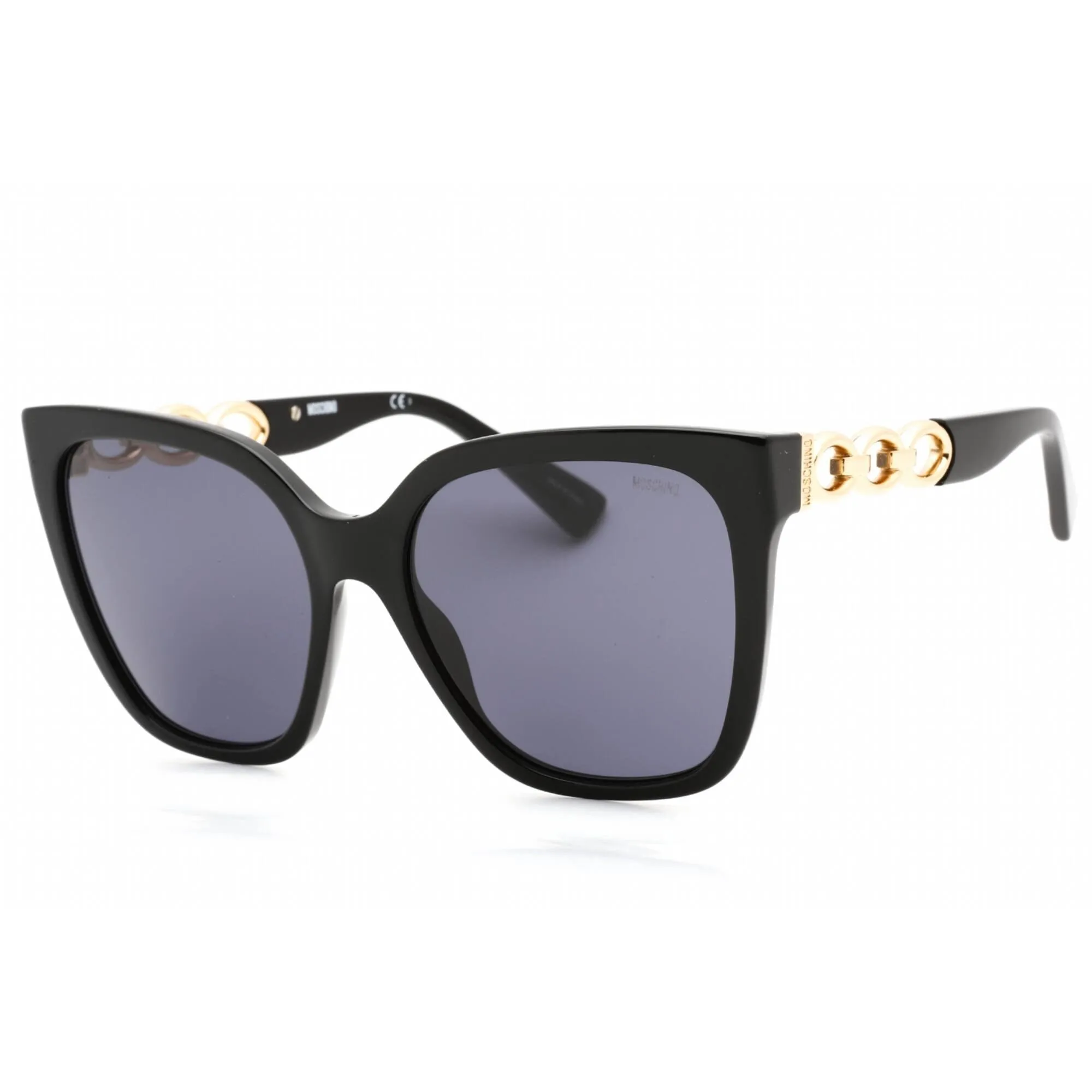 Moschino Women's Sunglasses - Grey Lens Black Rectangular Frame | MOS098/S 0807 IR