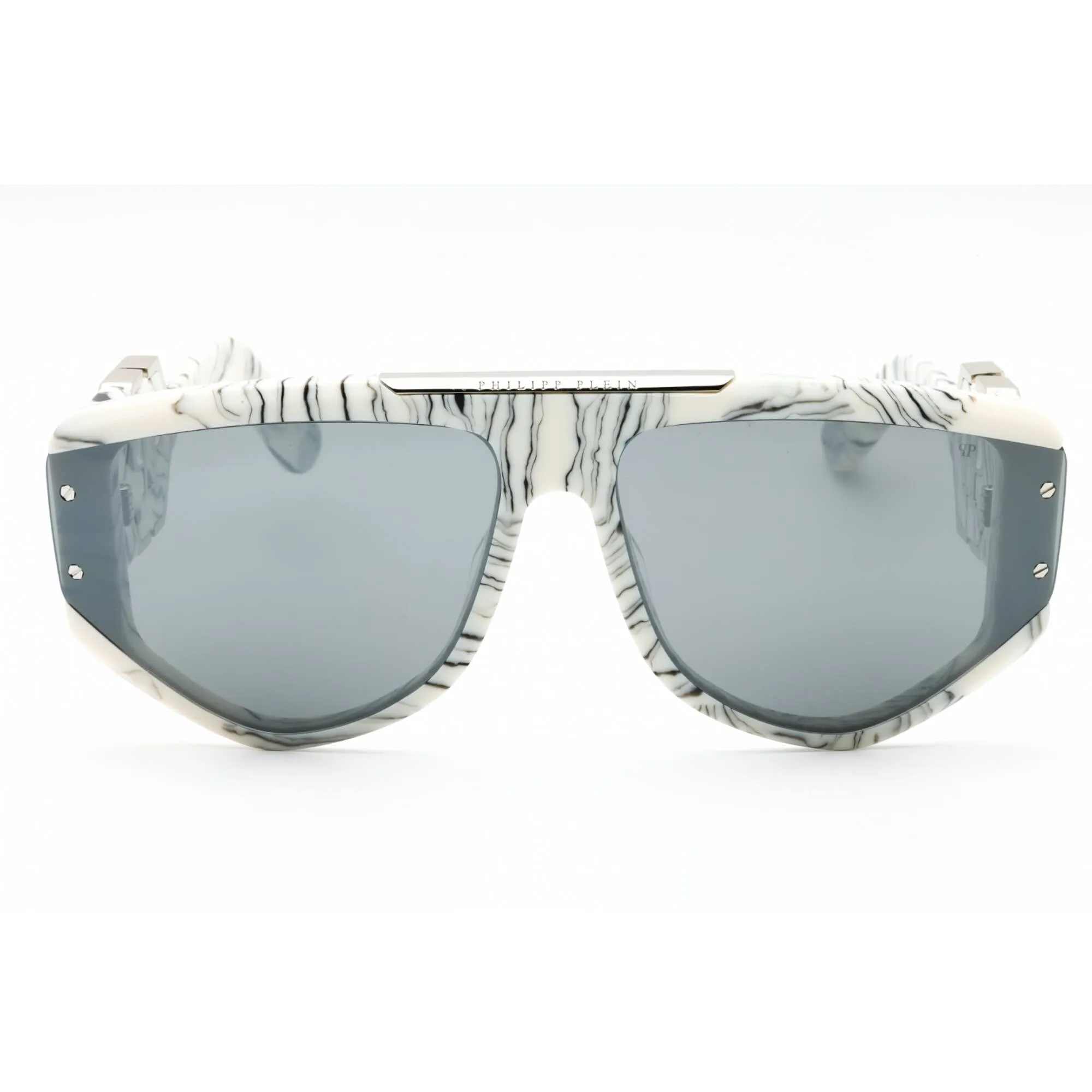 Philipp Plein Men's Sunglasses - Marmorized Ivory Full Rim Navigator | SPP093M 9YLX