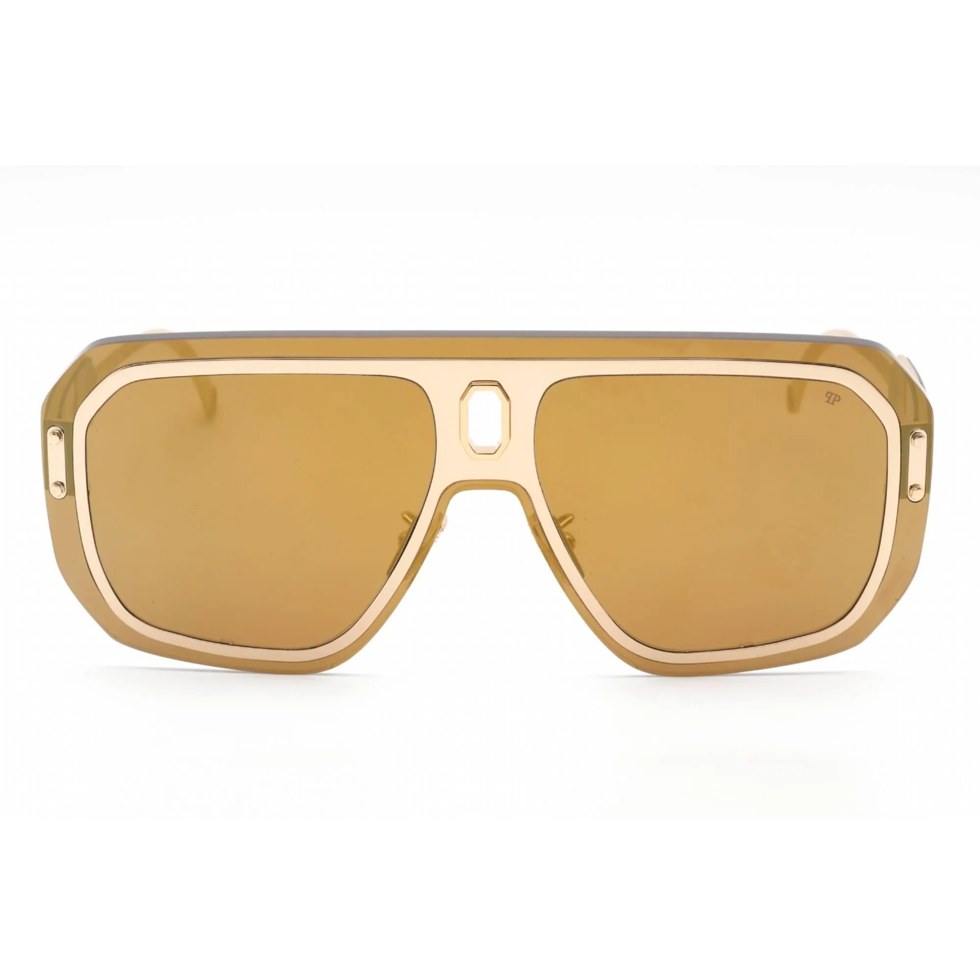 Philipp Plein Men's Sunglasses - Metal Frame Brown Mirror Gold Lens | SPP050 300G