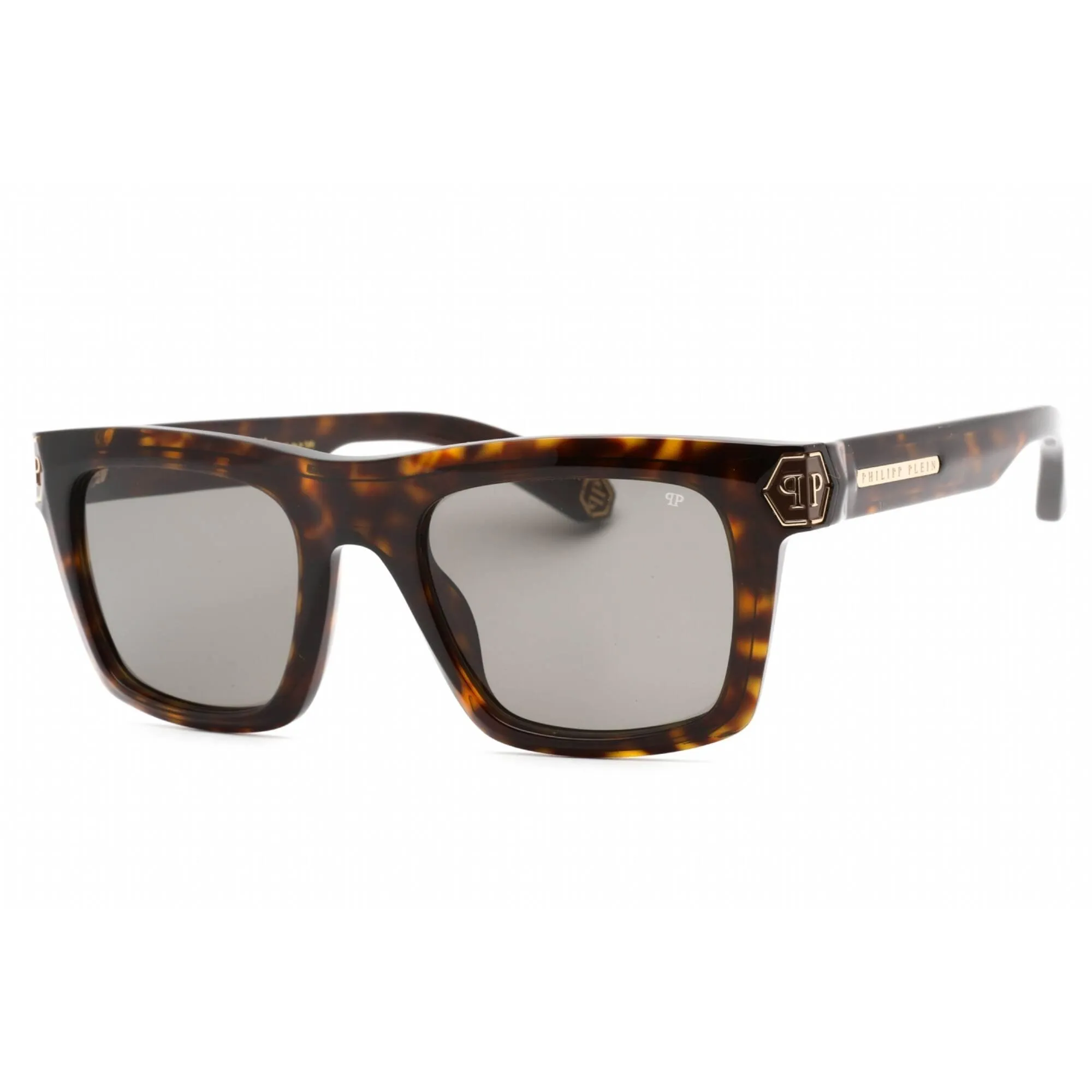 Philipp Plein Men's Sunglasses - Shiny Havana Plastic Frame Brown Lens | SPP043M 0722