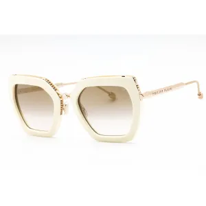 Philipp Plein Women's Sunglasses - Full Glossy Ivory Butterfly Frame | SPP097S 9ZQG