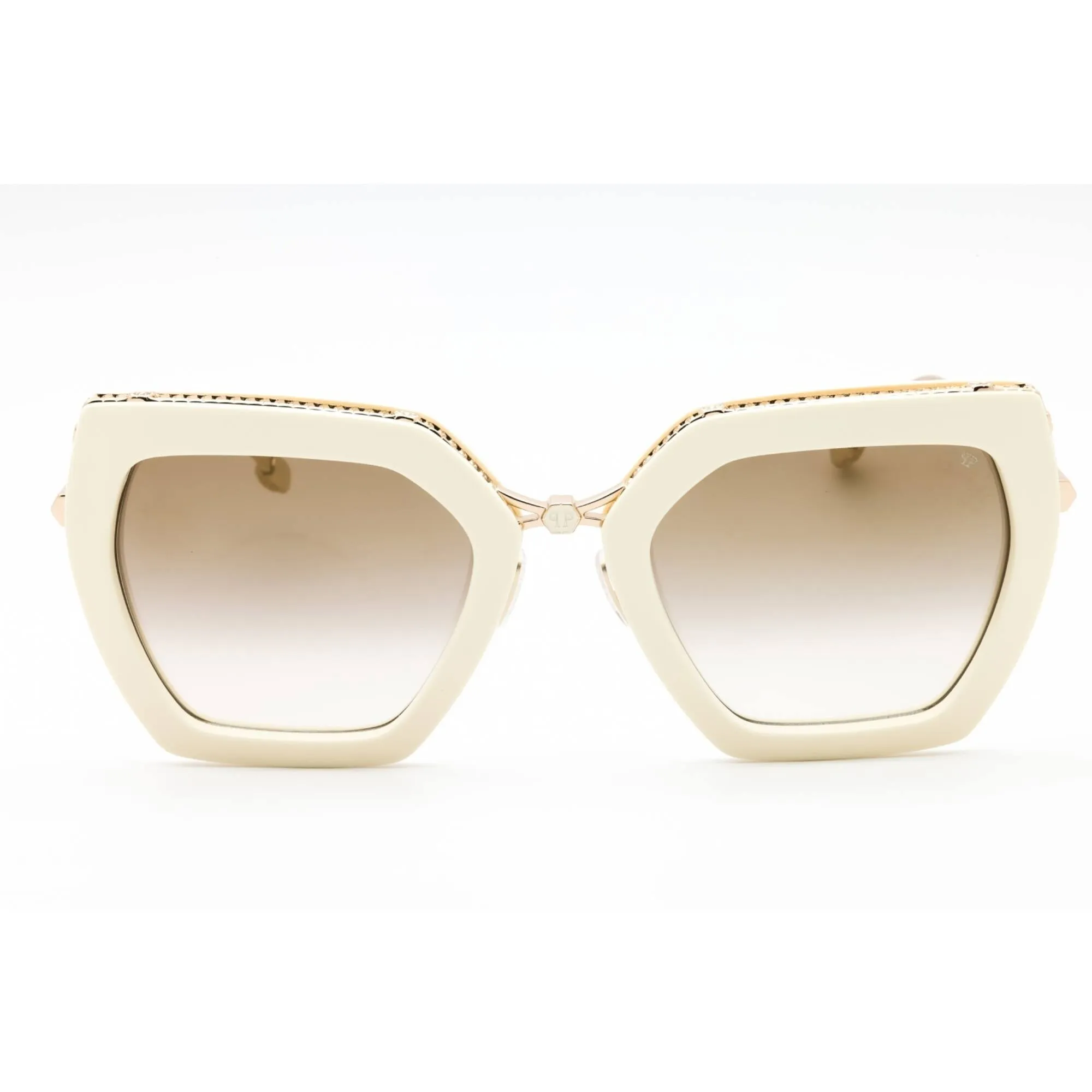 Philipp Plein Women's Sunglasses - Full Glossy Ivory Butterfly Frame | SPP097S 9ZQG