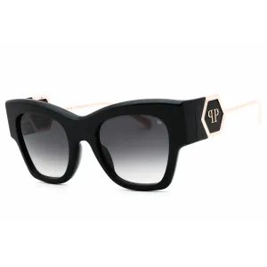 Philipp Plein Women's Sunglasses - Glossy Black Plastic Cat Eye Frame | SPP120M 0700