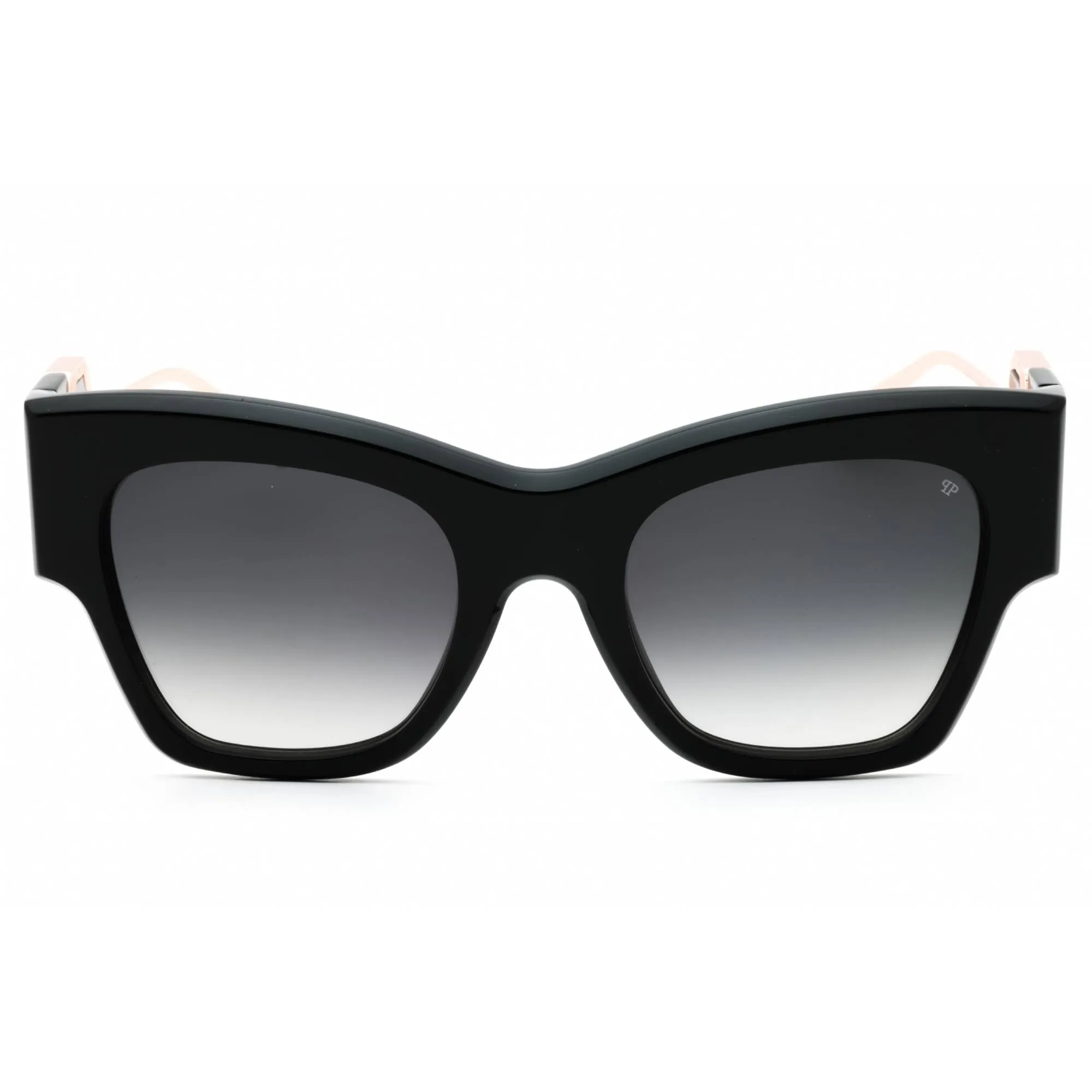 Philipp Plein Women's Sunglasses - Glossy Black Plastic Cat Eye Frame | SPP120M 0700