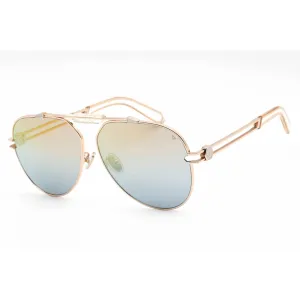 Philipp Plein Women's Sunglasses - Shiny Rose Gold Metal Aviator Frame | SPP048M 033M