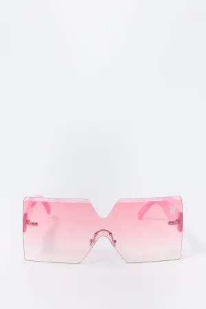 Playboy Oversized Rimless Square Sunglasses