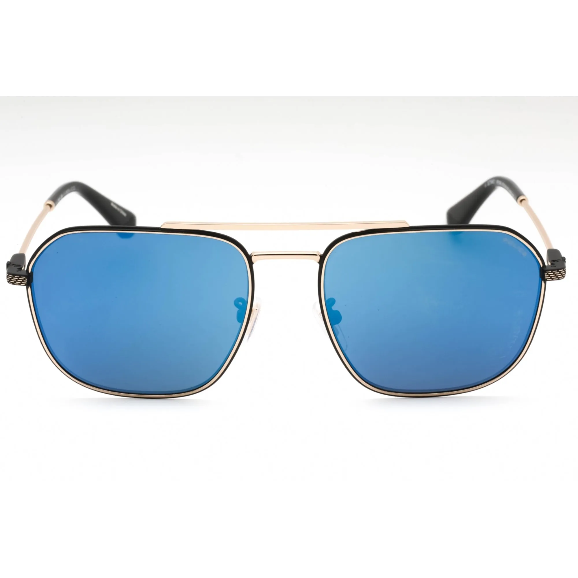 Police Men's Sunglasses - Black Gold Metal Aviator Full Rim 57mm Frame | SPLF64 300B