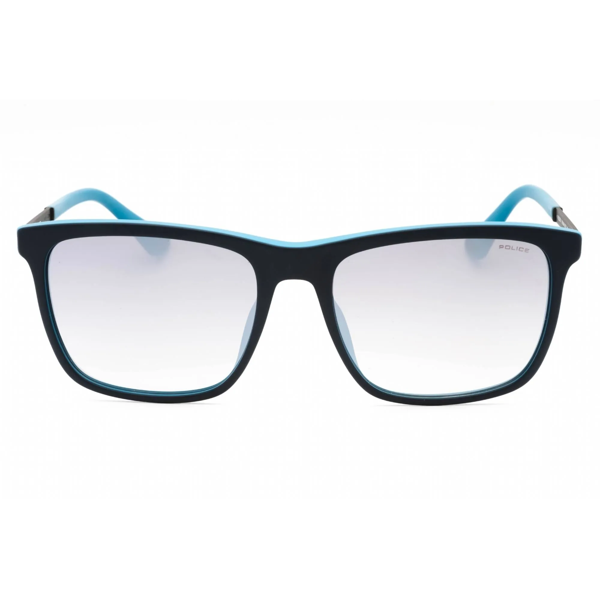 Police Men's Sunglasses - Blue Turquoise Acetate Square Full Rim Frame | SPLA56 WTRX