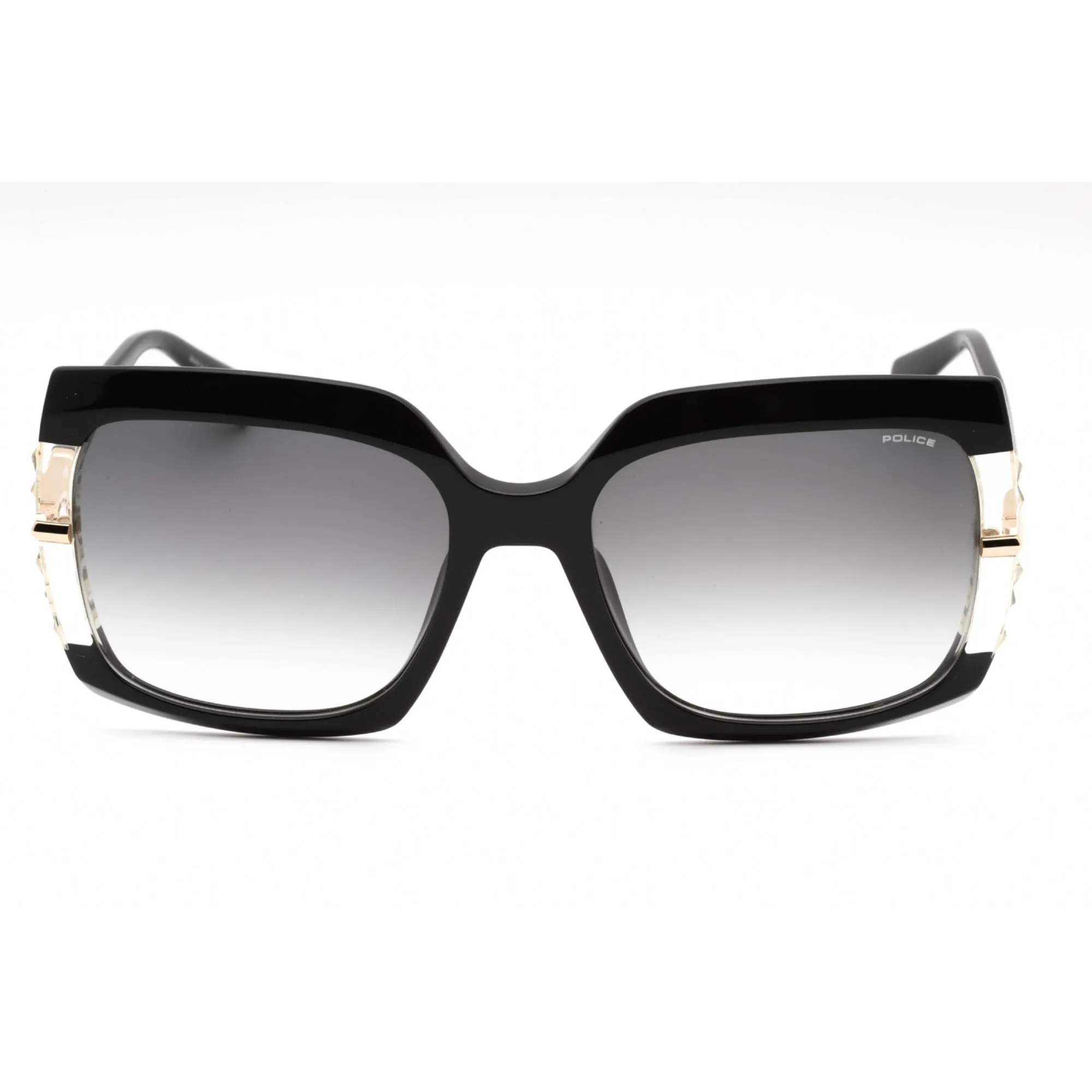 Police Women's Sunglasses - Shiny Black Plastic Butterfly Full Rim Frame | SPLG23 0700