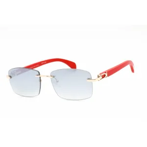 Porta Romana Unisex Sunglasses - Rimless Red Gold Rectangular Frame | 1972 100BG