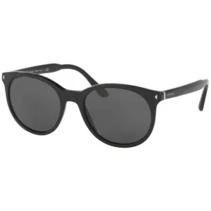 Prada Men's Sunglasses - Black Round Frame Dark Grey Lens | PRADA 0PR 06TS 1AB5S053