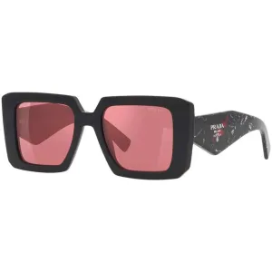 Prada Women's Sunglasses - Black Square Frame Red Lens | PRADA 0PR 23YSF 1AB06Q52