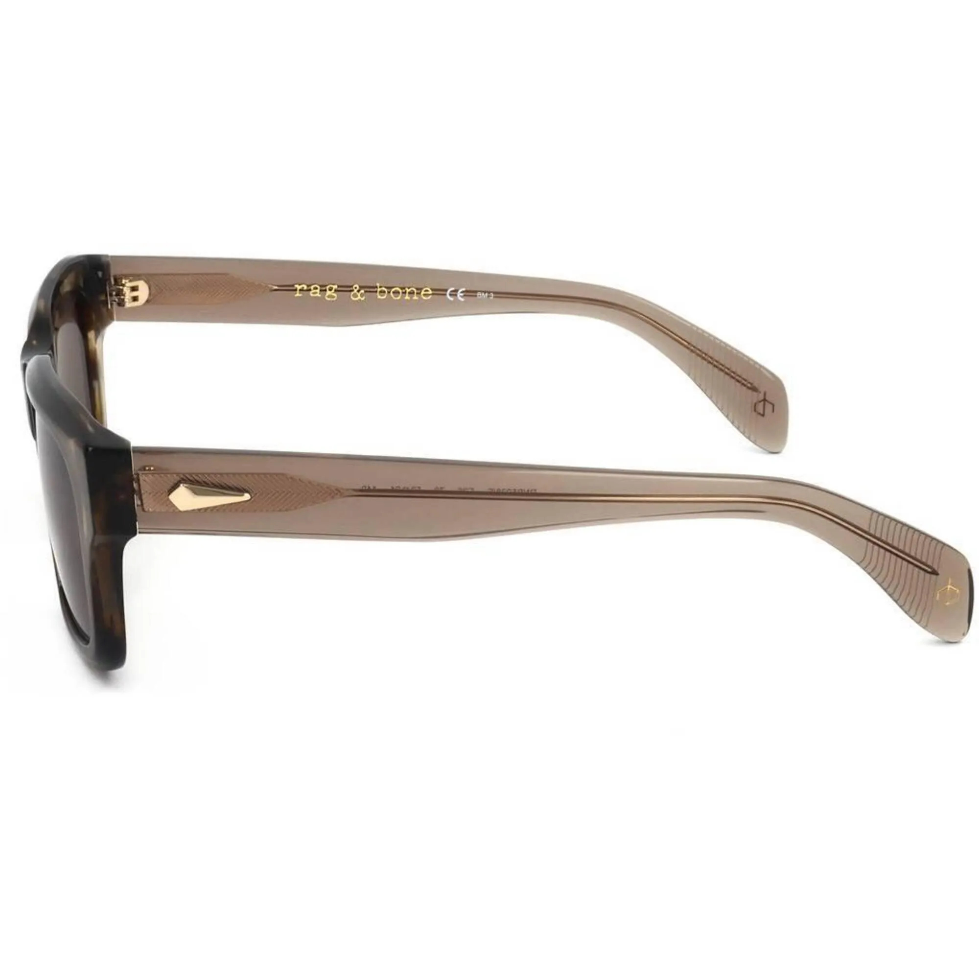 Rag and Bone Men's Sunglasses - Beige Grey Havana Frame Brown Lens | RNB5038/S 0E26