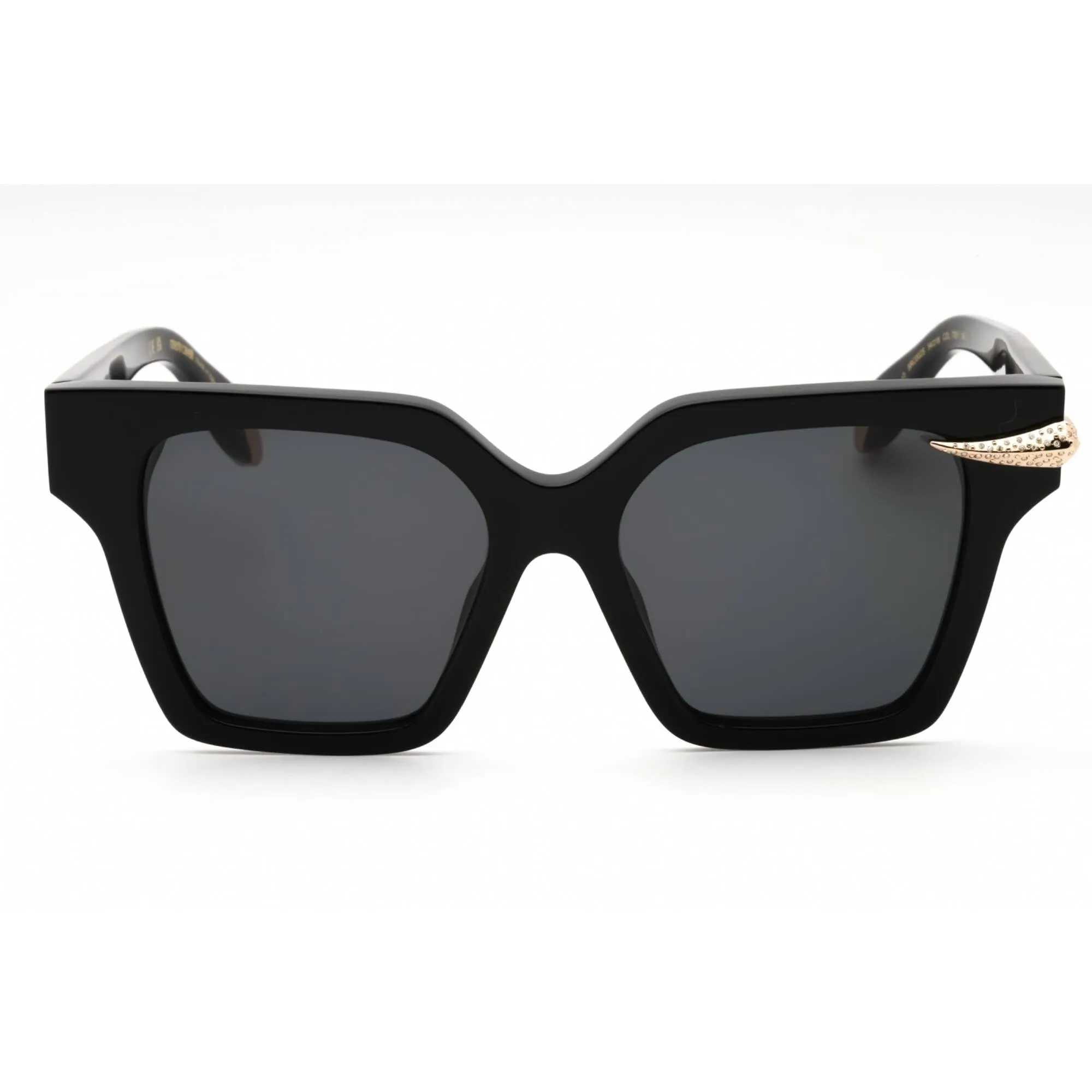 Roberto Cavalli Women's Sunglasses - Shiny Black Acetate Square Frame | SRC002S 700Y