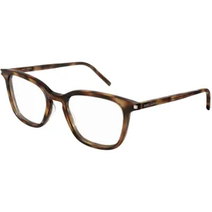 Saint Laurent Men's Eyeglasses - Havana Acetate Square Frame Demo Lens | SL479 002