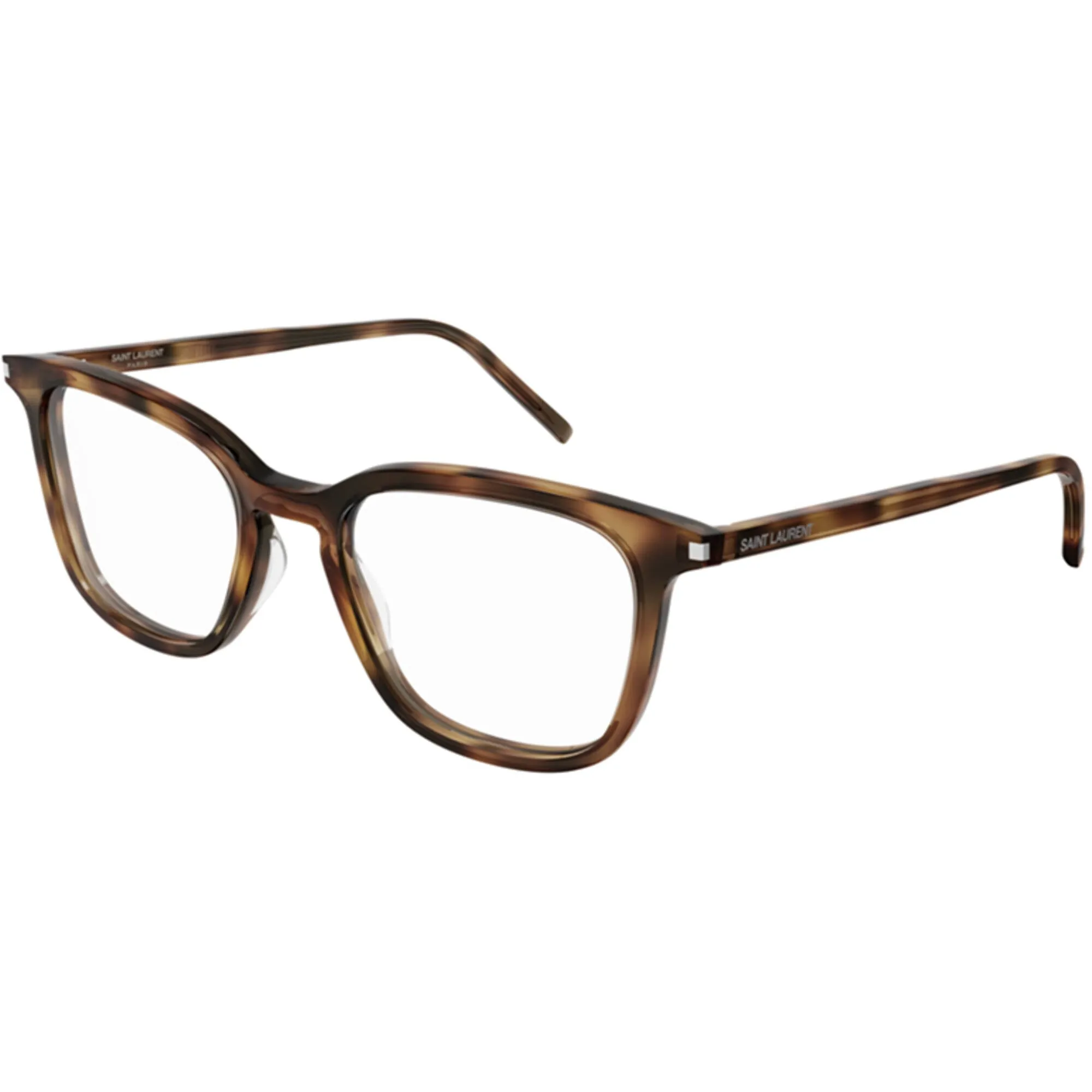 Saint Laurent Men's Eyeglasses - Havana Acetate Square Frame Demo Lens | SL479 002