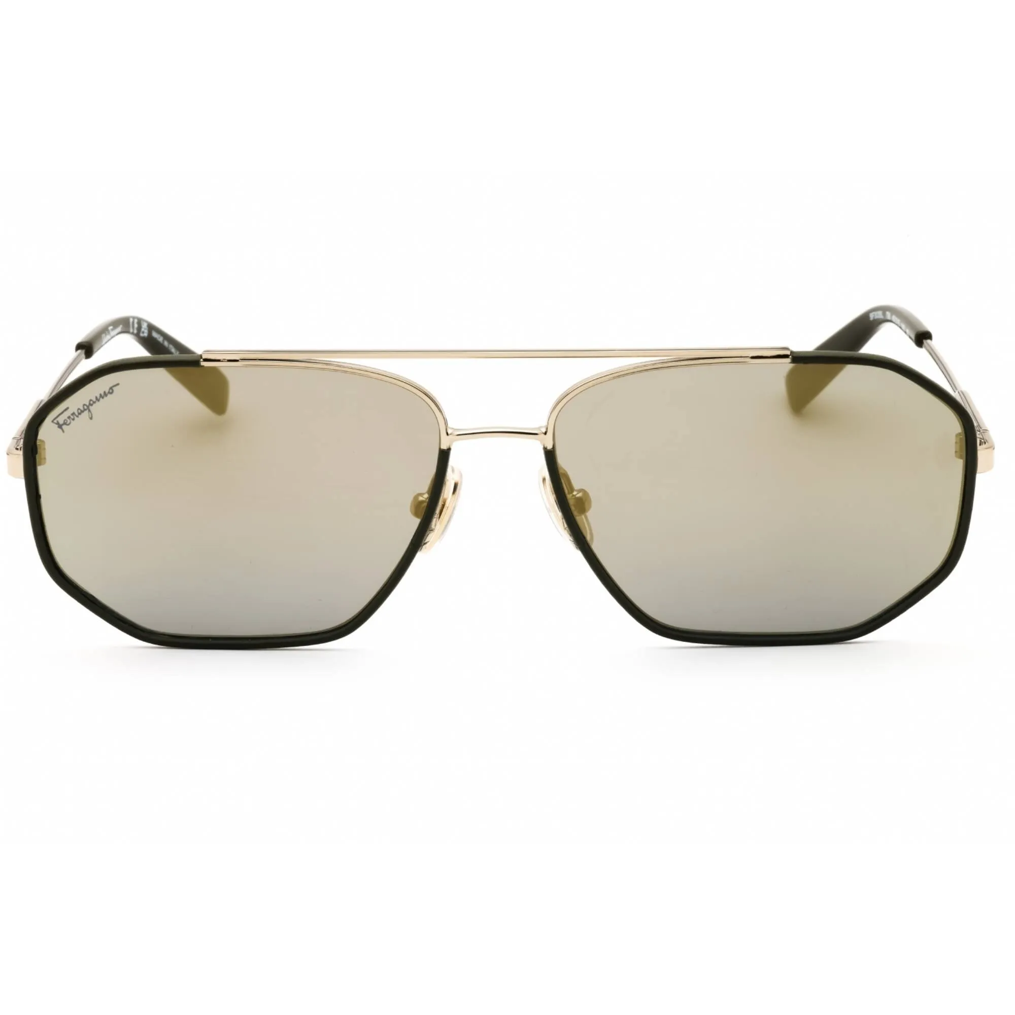 Salvatore Ferragamo Men's Sunglasses - Gold/Dark Green Full Rim Frame | SF303SL 726