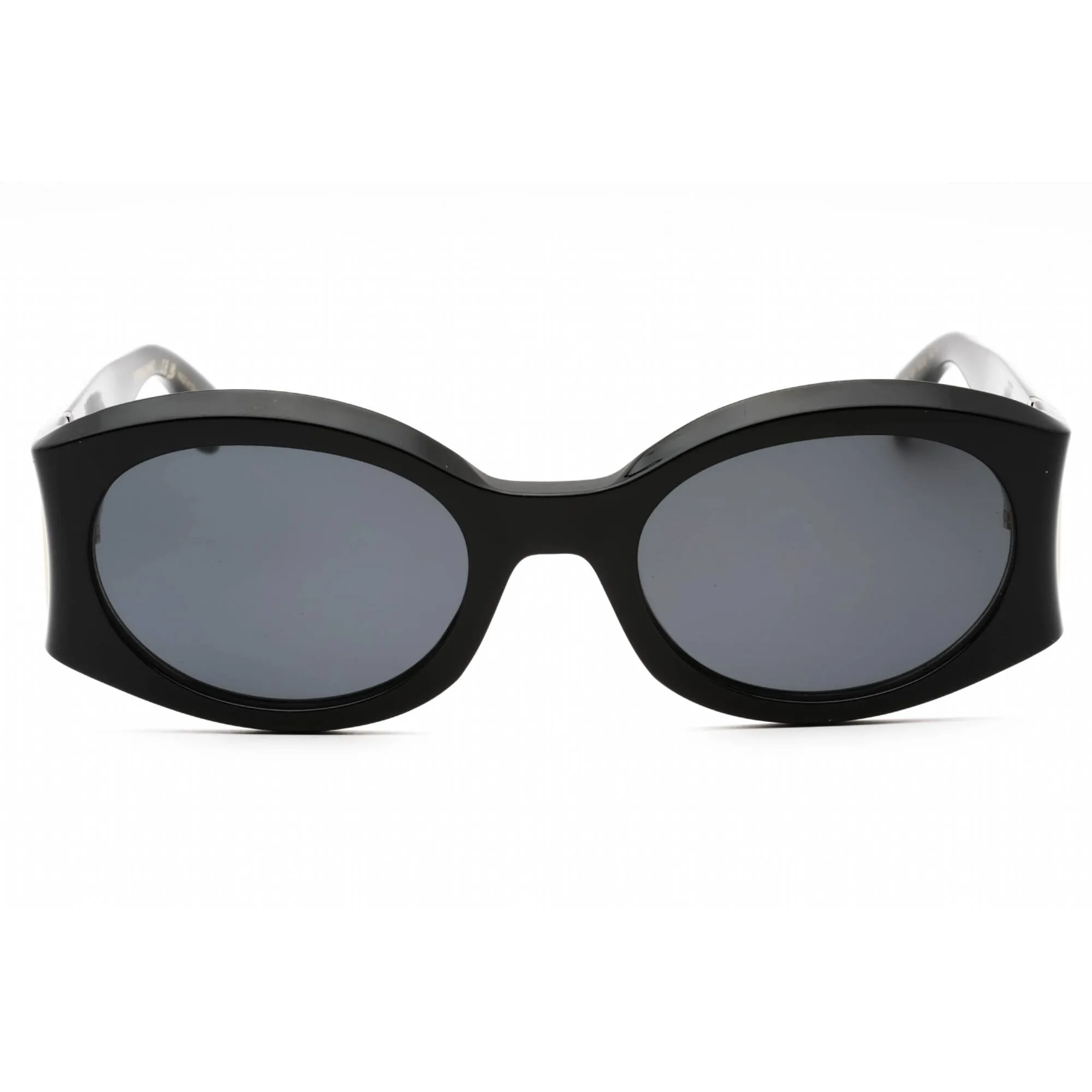 Salvatore Ferragamo Women's Sunglasses - Black Oval Frame Grey Lens | SF2008S 001
